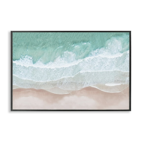 Stupell Industries Aerial Sea View Coastal Painting Black Framed Art Print Wall Art, 18 x 12