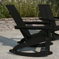 thumbnail image 3 of Merrick Lane Set of 2 UV Treated All-Weather Polyresin Adirondack Rocking Chair in Black for Patio, Sunroom, Deck and More, 3 of 12