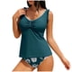 thumbnail image 1 of Conjunto de Bikini de Cintura Alta para Mujeres con Cojín de Pecho Y Estampado Floral, Traje de Baño Suelto Dividido de Dos Piezas, 1 of 9