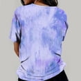 thumbnail image 6 of ibuvkizy Womens Tops Short Sleeve Shirts for Women,Women's Vintage Drop Short Sleeves Printed Pattern Casual Gradient Print Tops Blouse,Plus Size Blouses Shirts,Summer Casual Graphic Tees, 6 of 9