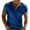 Blue, variant on Aofany Men's Henley Shirt Round Neck Color-blocked Short-sleeved T-shirt Slim Gym Athletic Men's Top