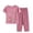 Pink, variant on Women Cotton Linen Pajamas Set Comfy Pajamas, Ladies Pyjamas Set Floral Printing Short Sleeve Loungewear Top and Wide Leg Pants Cropped Trousers Soft Nightwear Sleepwear Blue XXL
