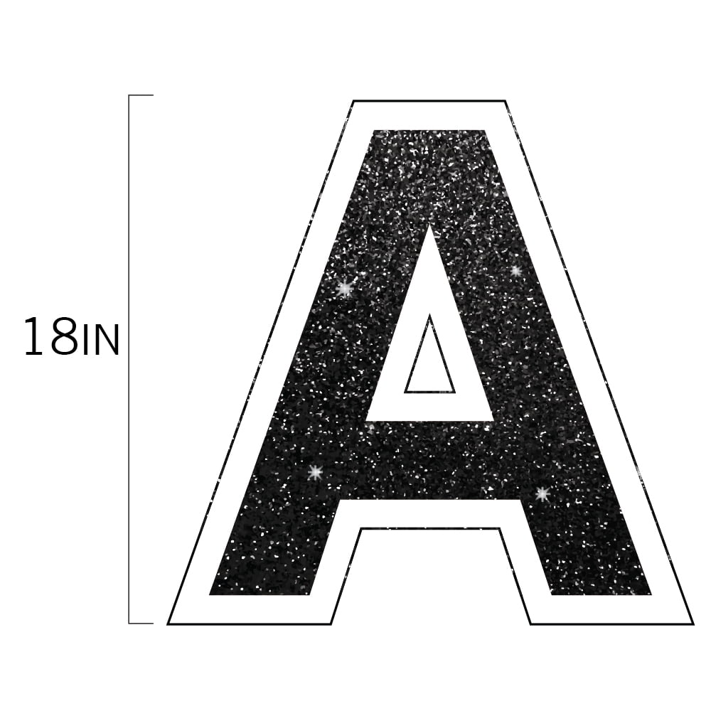 Vispronet Alphabet Yard Letter Sign Set – Includes All Letters – 26pcs Total – Includes One of Each Letter in Alphabet A-Z – Weather-Resistant Corrugated Plastic (Faux Glitter Black)