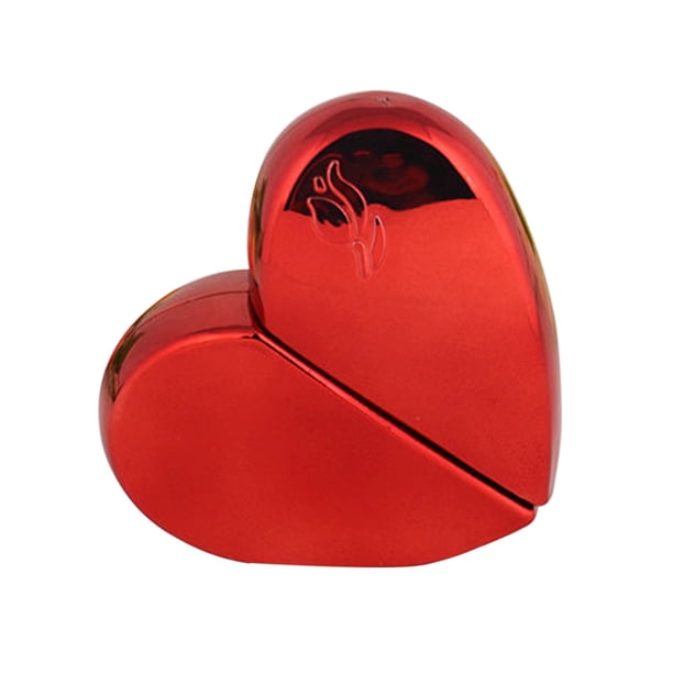Botella de spray portátil en forma de corazón de 25 ml, carcasa de metal, atomizador de perfume vacío recargable (rojo)