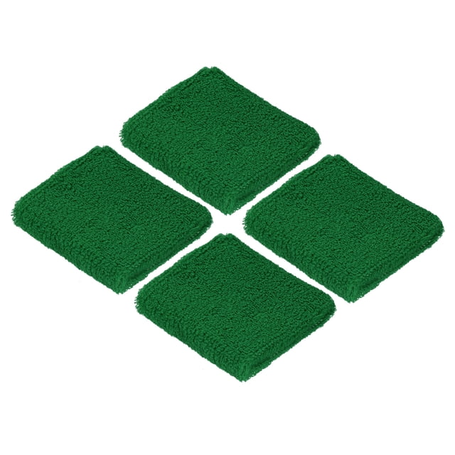 Unique Bargains Bracelets de Sport 8x8cm en Éponge Absorbante, Vert Foncé, Lot de 4