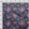 thumbnail image 3 of oneOone Velvet Dusty Blue Fabric Florals Fabric For Sewing Printed Craft Fabric By The Yard 58 Inch Wide, 3 of 7