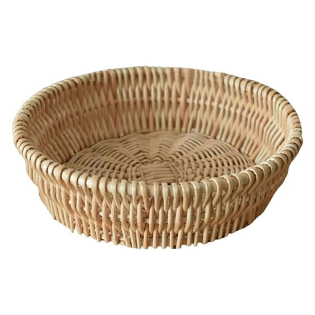 Hand Woven Fruit Basket Table Organizer Container Rattan Portable Fruit
