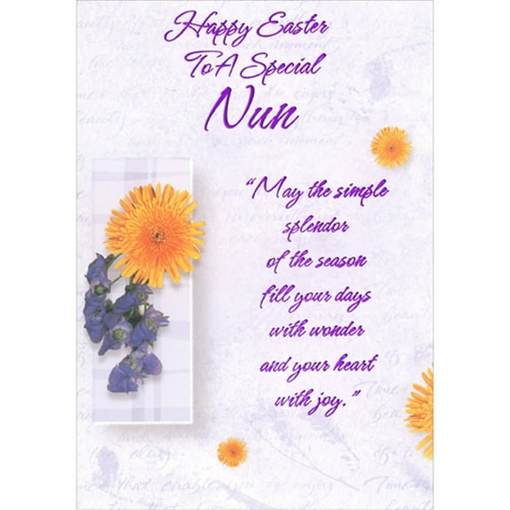 Designer Greetings Fill Your Days with Wonder and Heart with Joy Easter Card for Nun