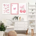 thumbnail image 3 of 3Pcs Trendy Pink Bows Canvas Wall Art Preppy Watercolor Bows Wall Decor Pictures Girly Coquette Room Decor Aesthetic Posters Prints for College Apartment Bedroom Decoration 12x16in, 3 of 5