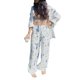 thumbnail image 3 of SAYOO - Conjuntos informales de 2 piezas para mujer, camisa de manga larga con botones, pantalones largos de cintura alta, ropa de salón, trajes de calle SAYOO Casual, 3 of 9
