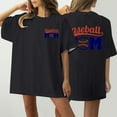 thumbnail image 2 of WREESH Oversized T-Shirt Women's Short Sleeve Baseball Shirt Front and Back Print Top Black, 2 of 5