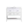 thumbnail image 3 of 42 inch single bathroom vanity in white with backsplash, 3 of 8
