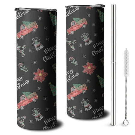

20OZ Merry Christmas Decoration Simply Style Tumbler Cup & Water Tumbler with Straw and Lid for Coffee ，could Gifts for Travelers Women