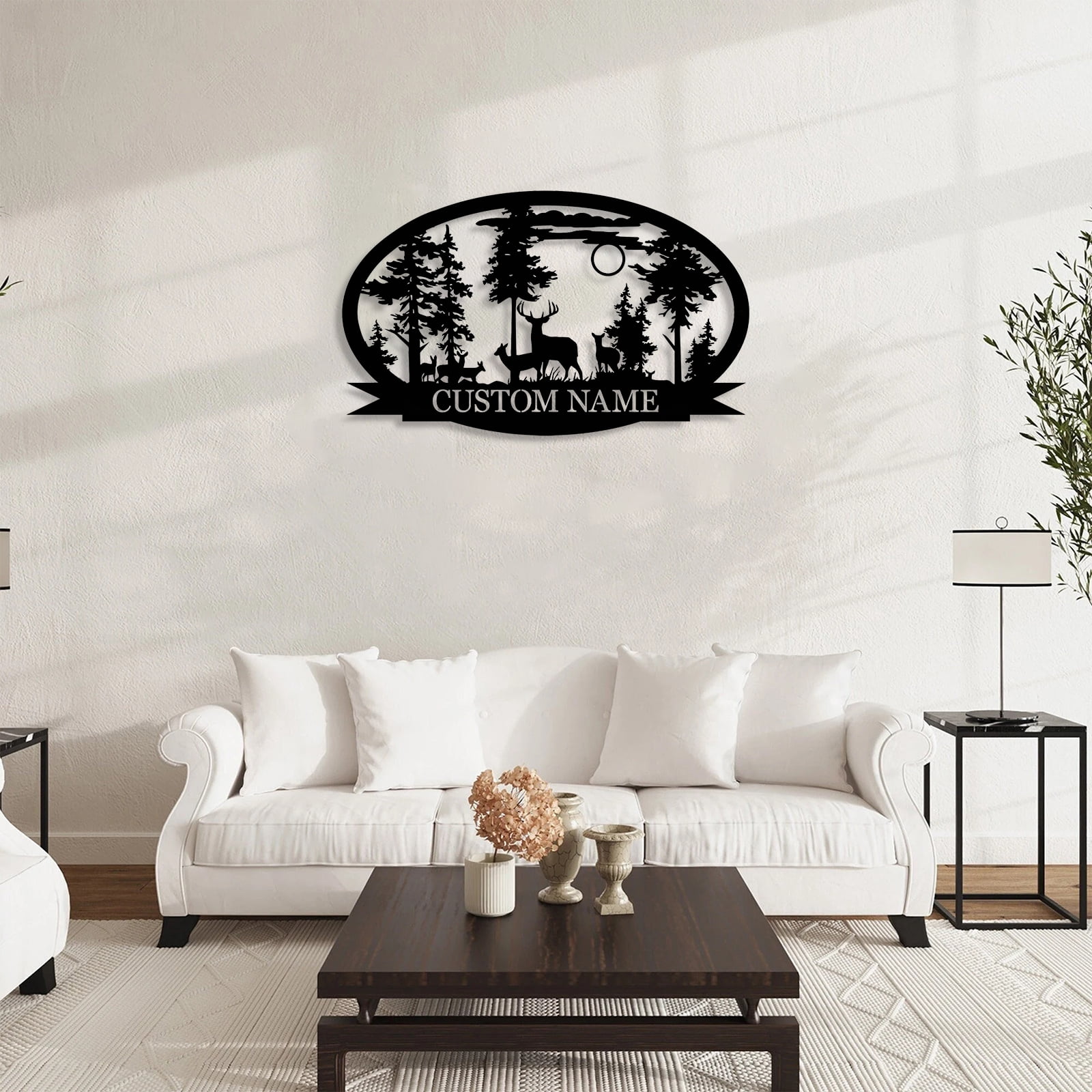 Personalized Deer Metal Cabin Sign | Custom Metal Sign | Personalized Camping Signs | Deer Hunter Gift | Custom Signs Outdoor Metal | Custom Family Name Sign | Cabin Decor | Porch Sign(10inches)