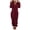 Wine, variant on Jackets for Womens Jumpsuit Long Sleeve Pajamas Solid Color Zipper Loose Fit Hooded Winter Warm Rompe Cute Ears Sleepwear Tops ,S