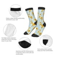 thumbnail image 3 of Goofa Blue White Striped Sunflower Pattern Children's Crew Socks, Kids' Daily Wear and Sports Socks, Breathable Socks, Sports Socks, Moisture-Wicking Socks for Children, 3 of 6