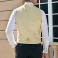 thumbnail image 5 of Men's Beige Suit Vests Formal Slim Fit Dress Vest Casual Lightweight Wedding Prom 3XL, 5 of 9