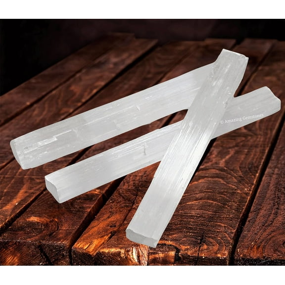 Selenite Wand Sticks - 6" Inch, Pack of 3