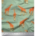 thumbnail image 1 of Soimoi Green Moss Georgette Fabric Giraffe Forest Printed Craft Fabric by The Yard 42 Inch Wide, 1 of 3