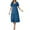 Blue, variant on Spring Dresses for Women 2025 Plus Size Short Sleeve V-Neck A-Line Pleated Long Dresses Summer Vacation Sundresses for Women Beach Fashion Blue L