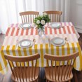 thumbnail image 3 of Colorful Stripe Table Cloth Waterproof Tablecloths, Modern Pink Red Yellow Vertical Striped Tablecloth Dining Table Cover for Kitchen Party Tabletop Outdoor, Rectangle Tablecloth 52x70 Inch, 3 of 9