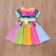 thumbnail image 5 of Pejock 18M-6 Years Baby Girls Layered Tulle Tutu Dress Toddler Kids Baby Girls Fashion Cute Short Sleeve Sweet Rainbow Stitching Ruffle Dress, 5 of 5