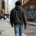thumbnail image 5 of Men's Pullover Hoodie Classic Fit Long Sleeve Casual Hooded Sweatshirt with Kangaroo Pocket for Everyday Wear Black XL, 5 of 7