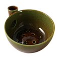 thumbnail image 1 of Recipiente de cerámica autolimpiante para lavar frutas y verduras, con desagüe, 18 cm (7 pulgadas). Verde, 1 of 9