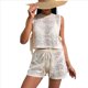 thumbnail image 2 of Conjunto de Dos Piezas de Crochet para Mujer, Traje de Baño Sin Mangas de Punto Calado, Top y Pantalones Cortos Informales, Conjunto de Playa M, 2 of 10