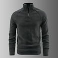 thumbnail image 2 of UVEASISHA Fleece Sweatshirts for Men Quarter Zip Stand Collar Pullovers Big and Tall Long Sleeve Shirts Fall Winter Warm Sweatshirt Tops Black M, 2 of 10