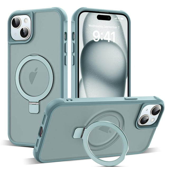 Funda de teléfono SKYLMW compatible con iPhone 15 con MagSafe Blue