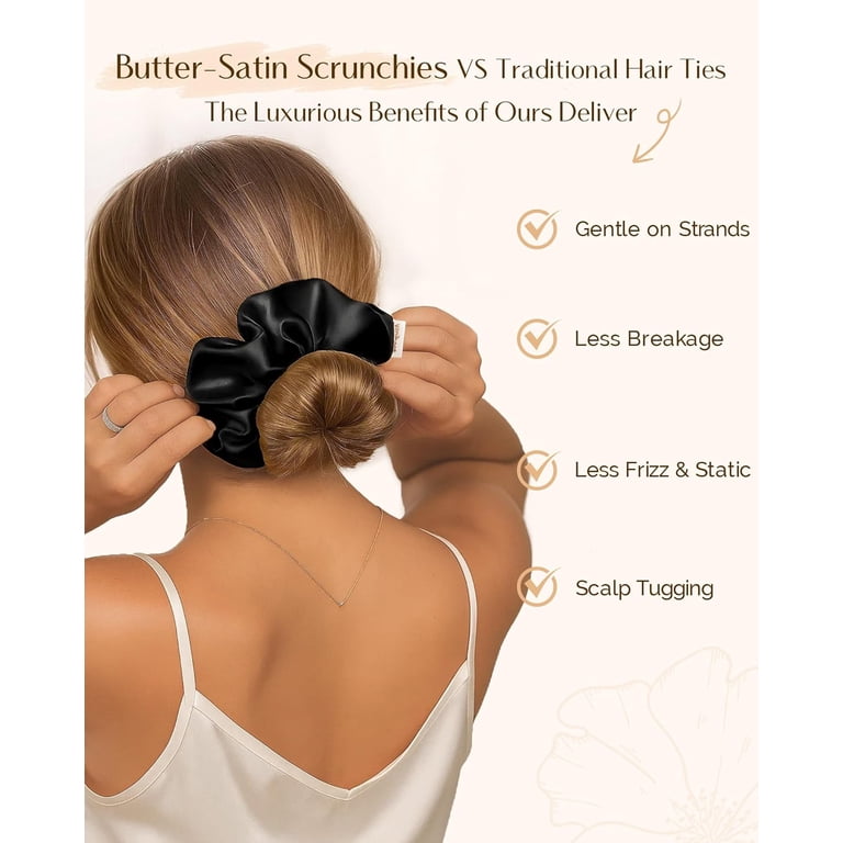 Satin Scrunchies No Tugging No Snag Cute Hair Accessories for Women Girls Amazon.com : Scrunchies Hair Ties Scrunchy for Women Girls  main image 2