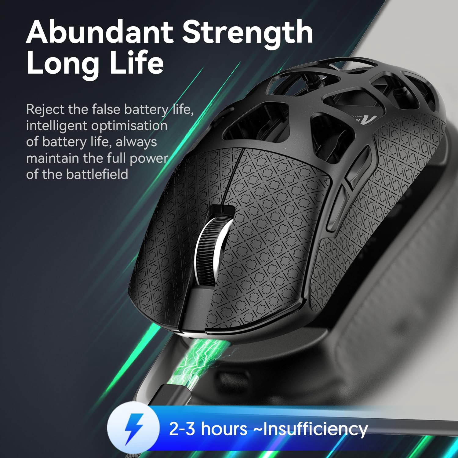 ATTACK SHARK R3 46g Superlight Magnesium Alloy Wireless Gaming Mouse, BT/2.4G/Wired Computer Mouse, 8KHz Polling Rate, PAW3395 26K DPI Sensor Programmable Mice Griptape for PC/Laptop/Mac (Black)