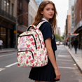 thumbnail image 4 of Yspwyqan Kids Girls Axolotl Backpack, 600D Polyester Cherry Blossom Multi-Pocket Bookbag, Adjustable Straps for Elementary Middle Hiking, Back to School Supplies, 4 of 7