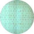 thumbnail image 1 of Ahgly Company Indoor Round Oriental Light Blue Traditional Area Rugs, 6' Round, 1 of 4