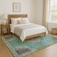thumbnail image 7 of Addison Rugs Mayfield Premium Machine Washable Traditional Global Teal Rectangle Rug, 10' x 14', 7 of 7