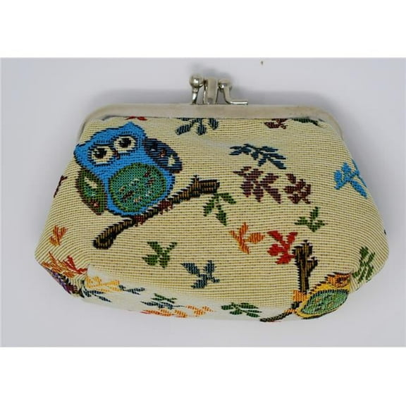 Sinobrite 03-Owl Tapestry Double Compartment Coin Purse - Owl