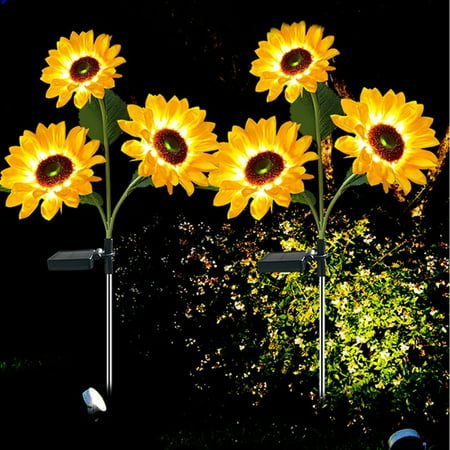 

Sunflower Solar Lightoos Outdoor 2 Pack Solar Garden Lights Waterproof Solar Flower Lights For Garden Pathways Backyard Patio Yard Decorative