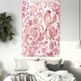 thumbnail image 3 of Watercolor Tapestry, Cute Bird on Tree Branch Floral Swirls Curves Little Dots Wildlife, Wall Hanging for Bedroom Living Room Dorm Decor, 40W X 60L Inches, Coral Dried Rose White, by Ambesonne, 3 of 5