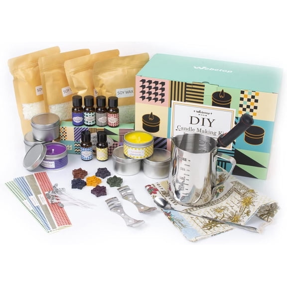 Candle Making Kit Supplies, Soy Wax DIY Candle Making Kit for Adults and