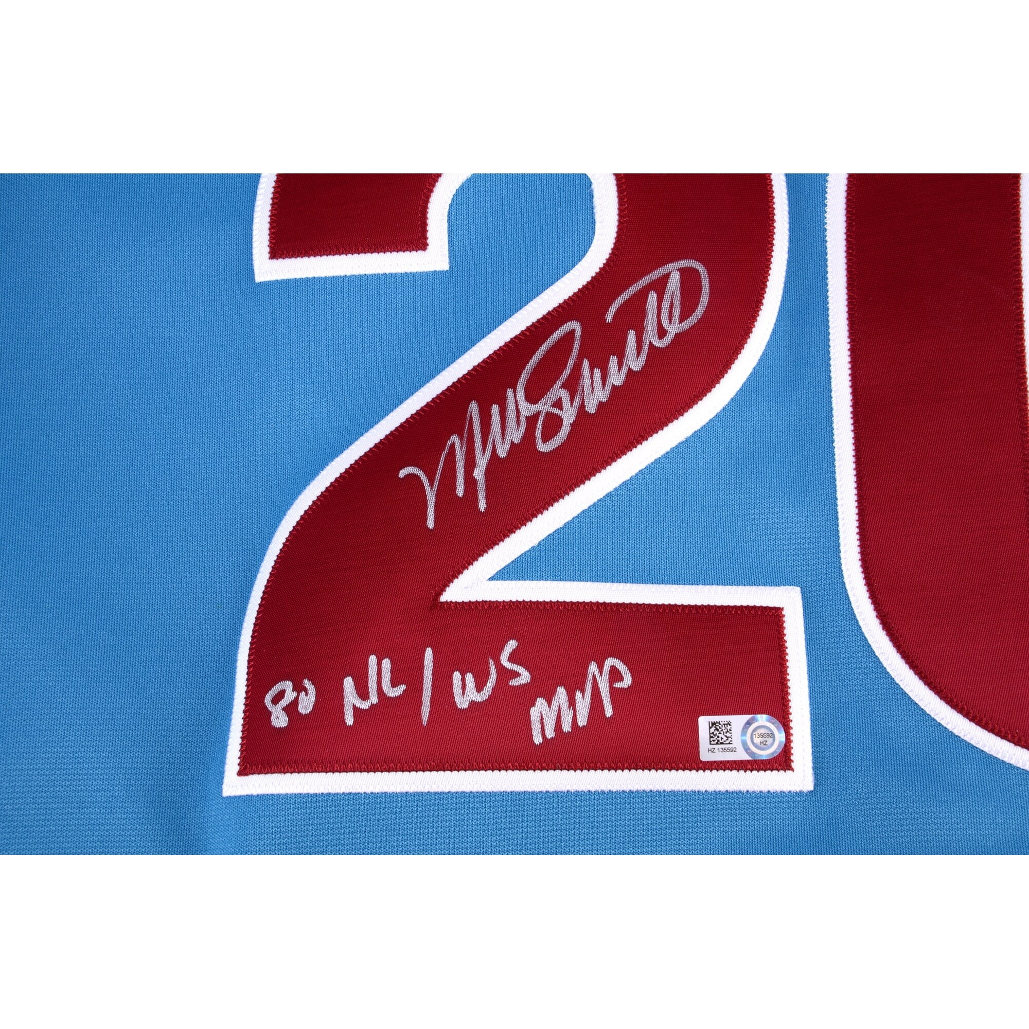 FANATICS AUTHENTIC Mike Schmidt Philadelphia Phillies Autographed Mitchell  & Ness Authentic Light Blue 1980 Jersey with 80 NL/MVP Inscription, Nordstrom in 2023