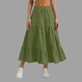 thumbnail image 1 of TaTaai Women's Casual Loose Comfy Elastic Waist Pleated Solid Long Skirt Fashion Flowy A-Line Swing Maxi Skirt for Women Daily Wear Gift, 1 of 6