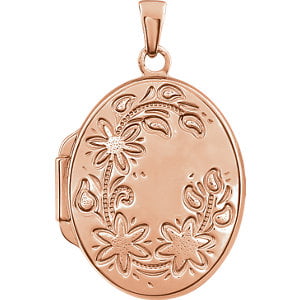 Jewels By Lux 14K Rose Gold-Plated 925 Sterling Silver Oval Locket