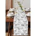 thumbnail image 4 of Table Runner Dresser Scarves 108 Inch Long, Watercolor Bamboo Leaves Plant Linen Dining Table Runners Chinese Style Grey Leaf on White Tabletop Scarf for Wedding Holiday Party Kitchen, 4 of 7
