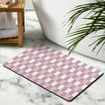 thumbnail image 2 of Checkered Bathroom Rug Runner: Long, Luxurious & Non-Slip (20x32in): Water Absorbent, Large Bath Mat, Soft Microfiber, Machine Washable, Perfect for Bathroom, Bathtub, Hallway, 2 of 5