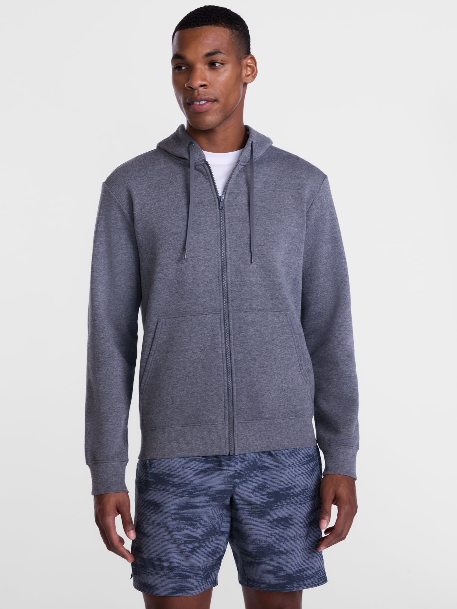 Athletic Works Men's and Big Men's Zip Up Fleece Hoodie Sweatshirt, Sizes XS-4XLT
