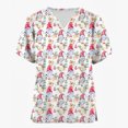thumbnail image 4 of Uniforme de enfermera con estampado de alce de dibujos animados para mujer, monos de bolsillo de manga corta, uniformes médicos, ropa de enfermería, navidad, 4 of 4