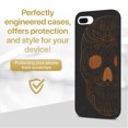 thumbnail image 2 of Case Yard Wooden Case for iPhone-8-Plus Soft TPU Silicone cover Slim Fit Shockproof Wood Protective Phone Cover for Girls Boys Men and Women Supports Wireless Charging Half Skull Design, 2 of 7