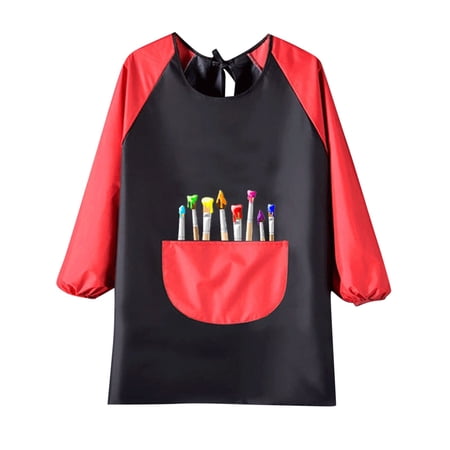 Kids Painting Apron Waterproof Kids Art Smock with Long Sleeve and Pockets Kids Aprons for Cooking Painting Crafting
