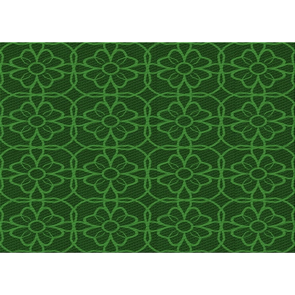 Ahgly Company Indoor Rectangle Patterned Green Area Rugs, 7' x 9'